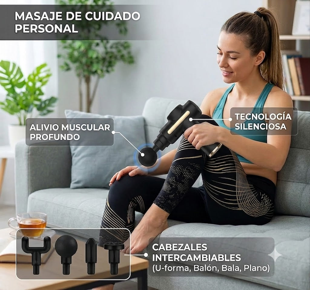 Mini Masajeador Manual 5 Cabezales